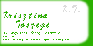 krisztina toszegi business card