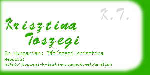 krisztina toszegi business card